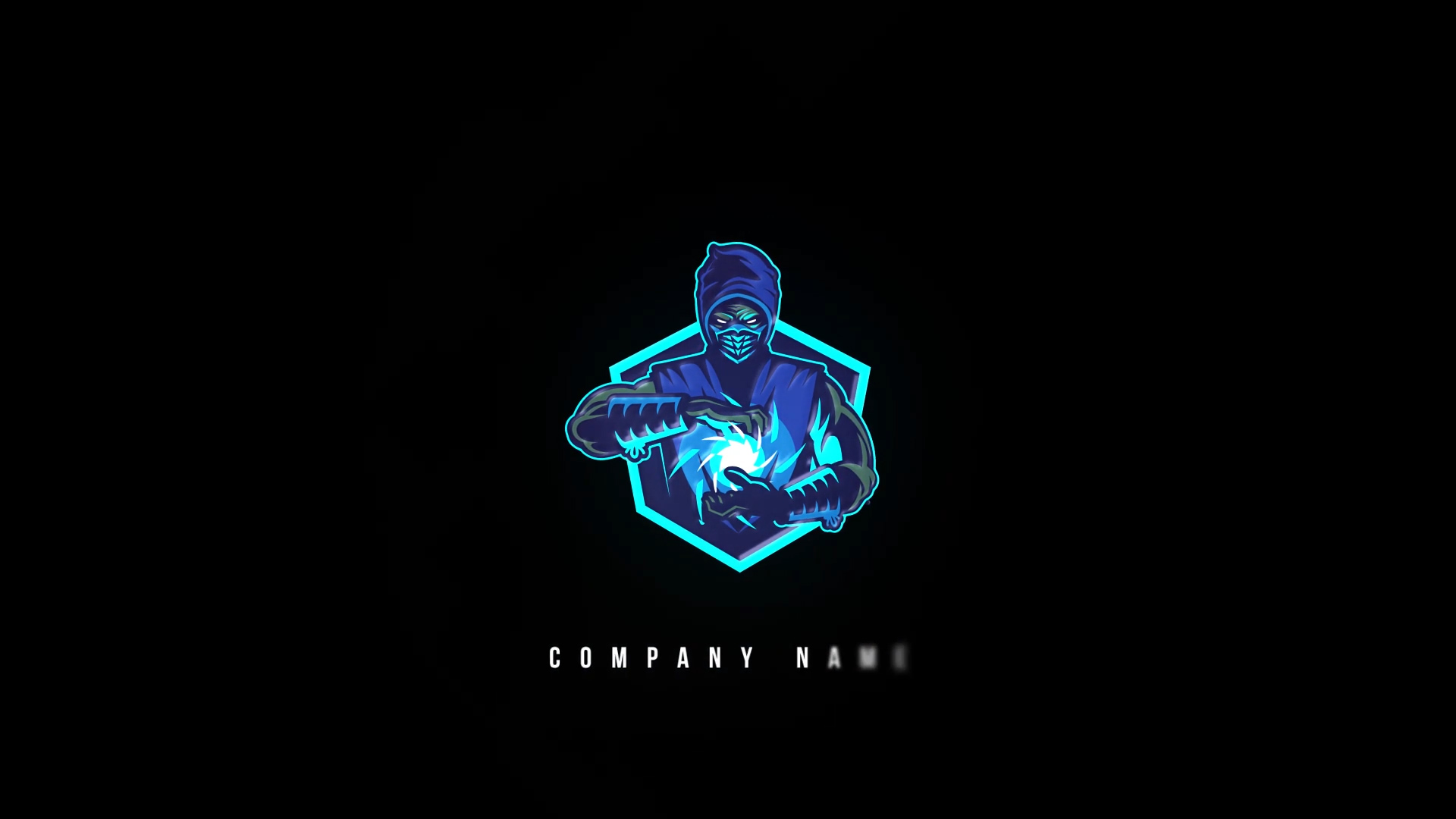 High-tech glitch animation logo with futuristic digital effects, neon colors and dynamic distortion, suitable for modern brand intro video